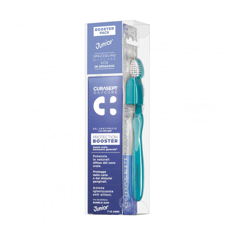 Curasept Daycare Protection Booster Dentifricio Bubble Gum 50ml + IN OMAGGIO Spazzolino Junior
