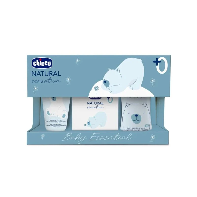 Chicco Natural Sensation Set detergente corpo e capelli 200ml + crema corpo 150ml + acqua profumata
