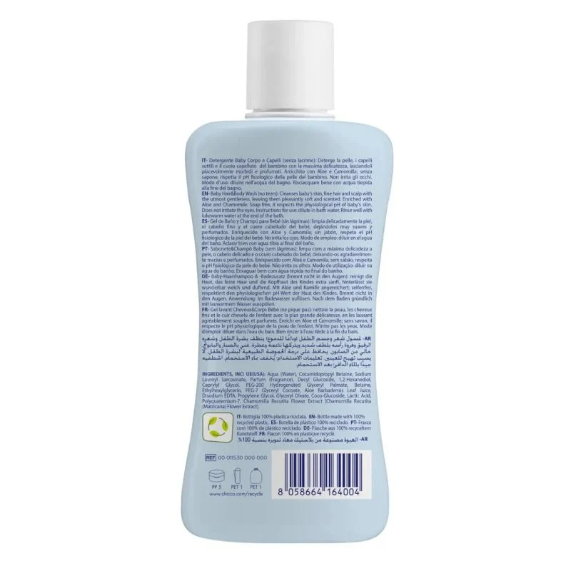 Chicco Natural Sensation Baby 0 mesi+ detergente corpo e capelli 200ml