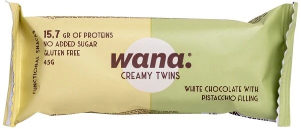 Wana Creamy Twins Barretta Cioccolato Bianco/Pistacchio 45g