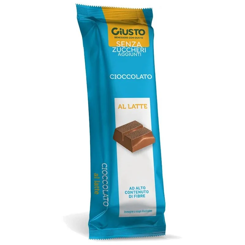 Giusto Senza Zucchero barretta di cioccolato al latte 42g