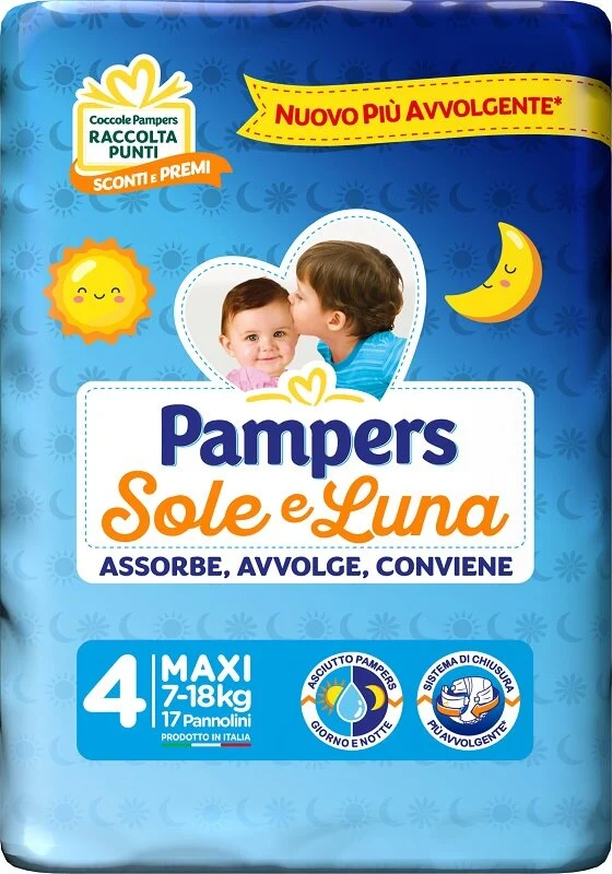 Pampers Sole&Luna Pannolini Maxi 7-18kg 17 Pezzi