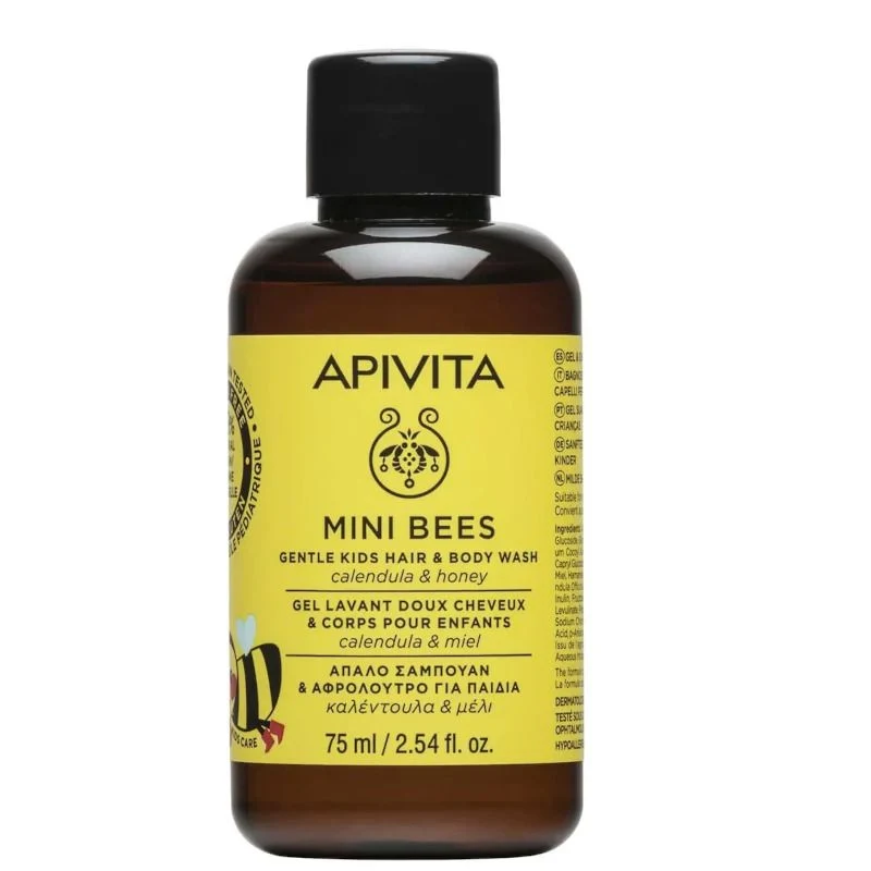 Apivita Mini Bees Detergente Corpo e Capelli Delicato Bimbi 75ml