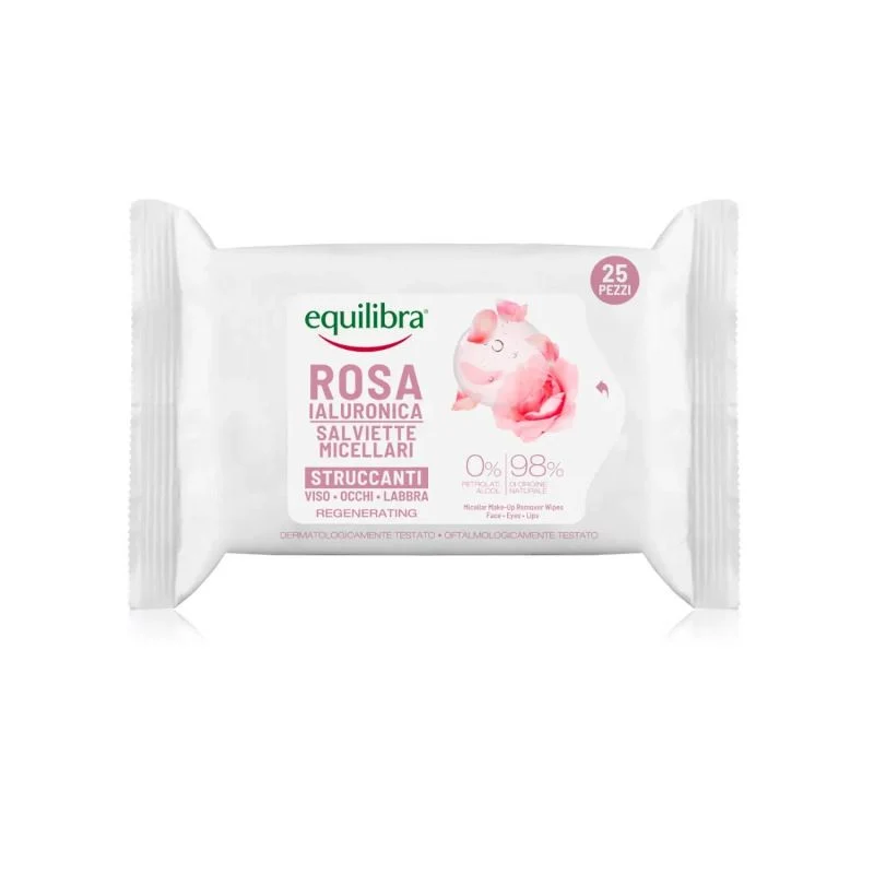 Equilibra Rosa Ialuronica 25 Salviette Micellari Struccanti