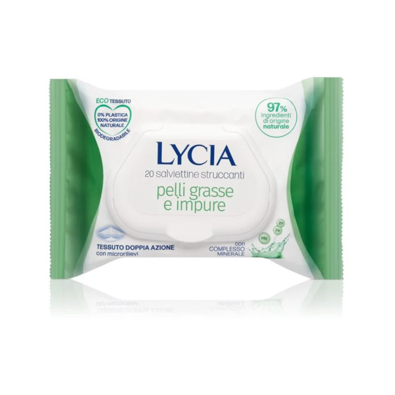 Lycia Salviettine Struccanti Pelli Grasse E Impure 20 Pezzi
