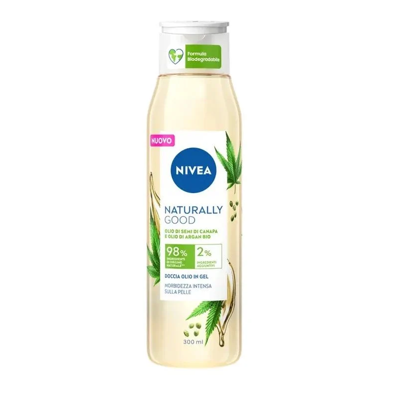 Nivea Naturally Good doccia-olio in gel ai semi di canapa 300ml