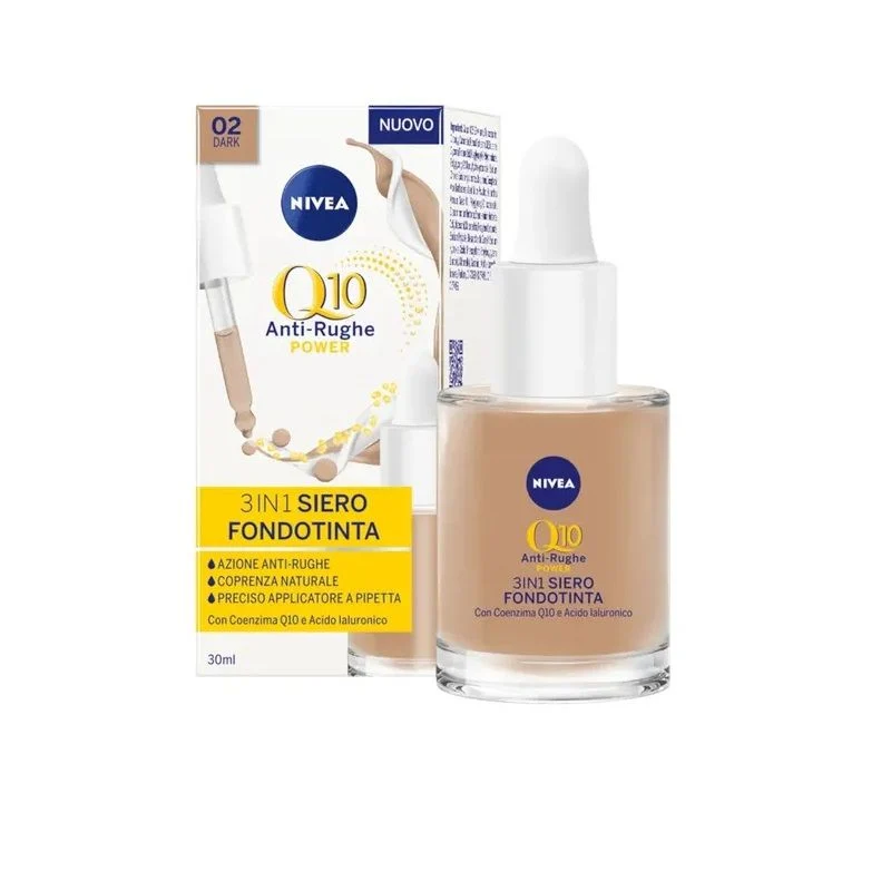 Nivea Face Q10 Antirughe Power 3In1 Siero Fondotinta Dark 30ml