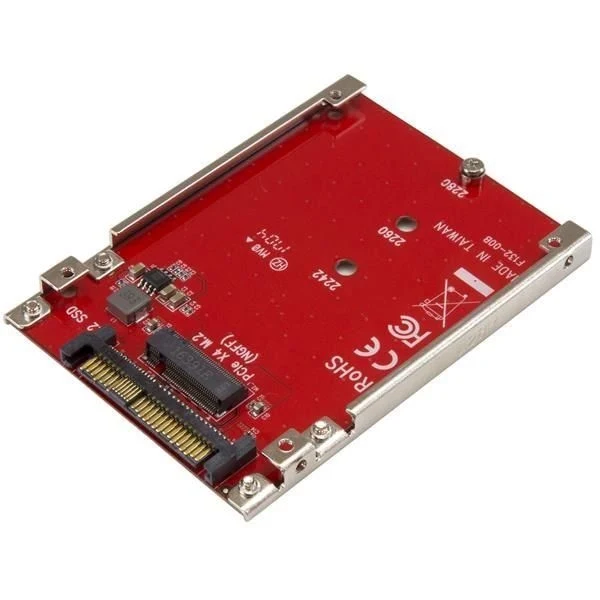 Startech.com adattatore da m.2 a u.2 - per ssd m.2 pcie nvme - adattatore da unità pcie m.2 a 2.5" u.2 (sff-8639) - convertitore ssd m2 - rosso - U2M2E125