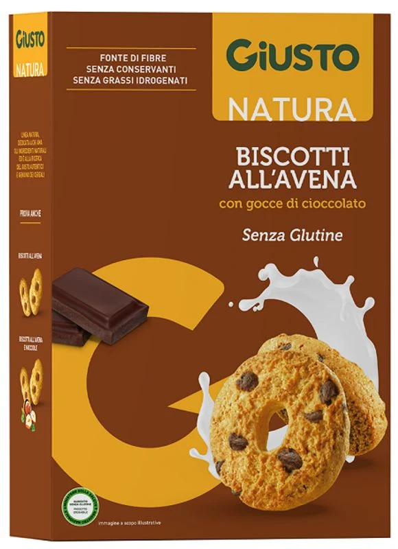 Giusto Senza Glutine Biscotti All'Avena con gocce di cioccolato 250g