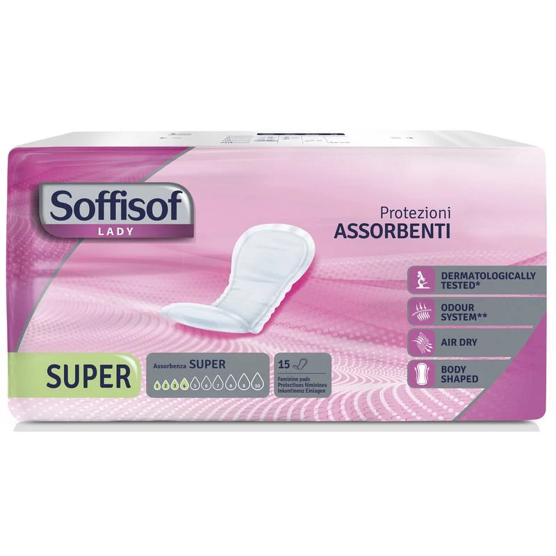 Soffisof Lady AirDry Super protezioni assorbenti 15 pezzi