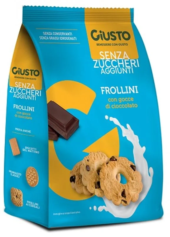 Giusto Senza Zucchero frollini con gocce di cioccolato senza glutine 350g