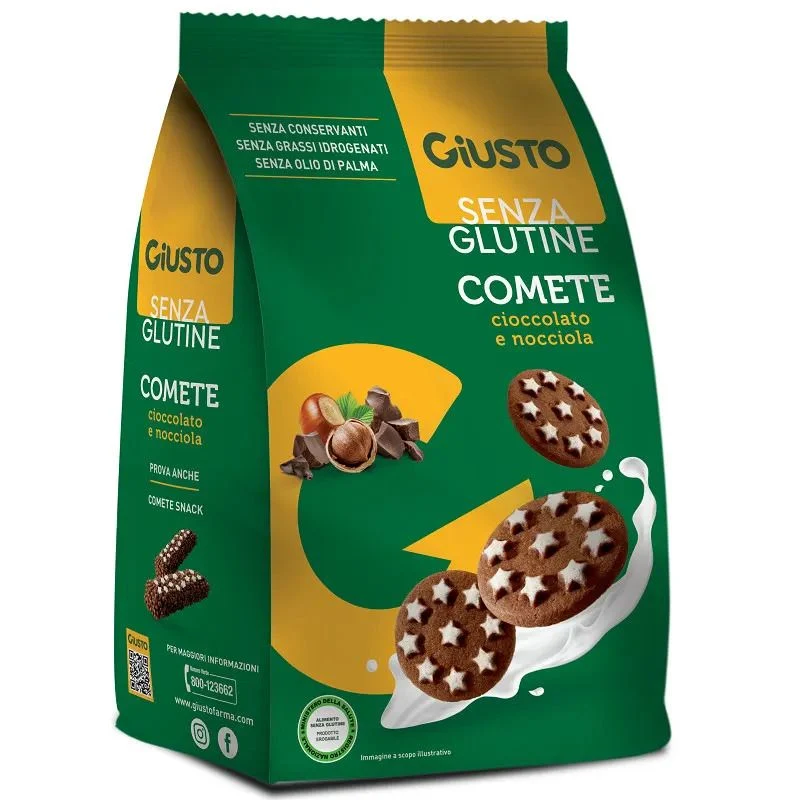 Giusto Senza Glutine Comete biscotti cioccolato e nocciola 200g