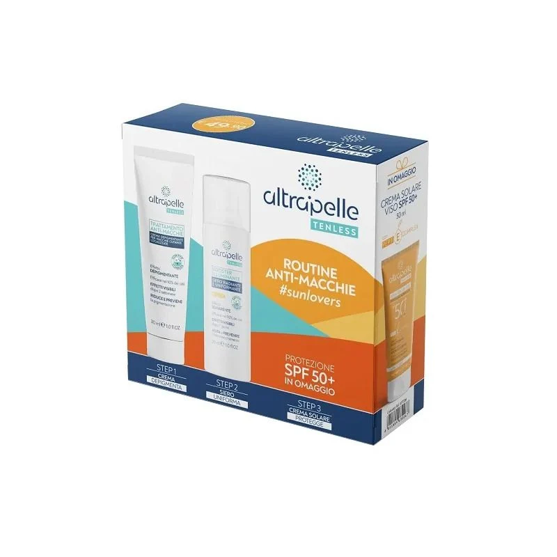 Altrapelle Tenless Routine Anti-Macchia crema + siero + crema solare SPF50+