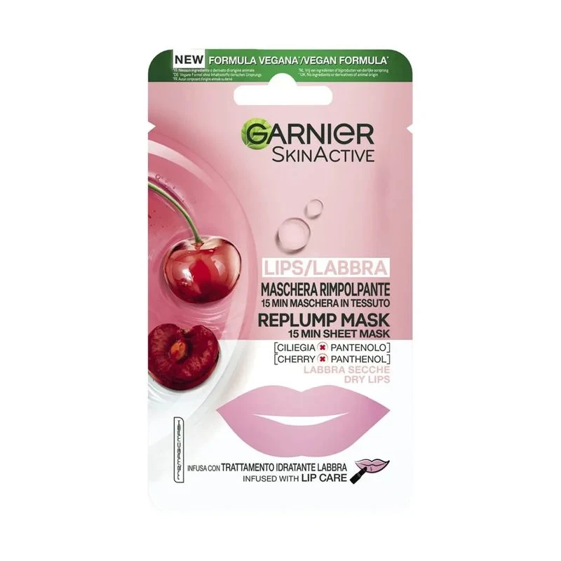 Garnier SkinActive maschera in tessuto rimpolpante labbra 1 pezzo