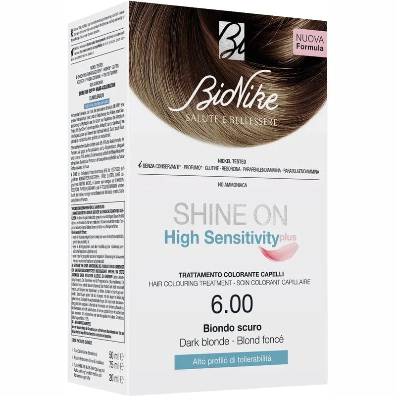 Bionike Shine On High Sensitivity Plus trattamento colorante per capelli 6.00 Biondo Scuro