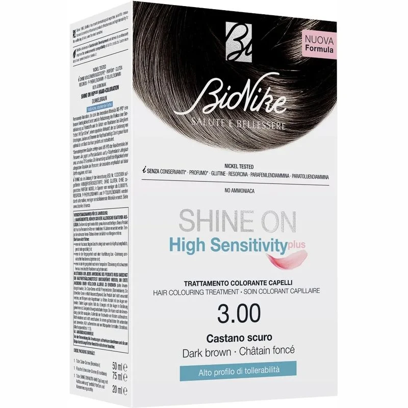 Bionike Shine On High Sensitivity Plus trattamento colorante per capelli 3.00 Castano Scuro