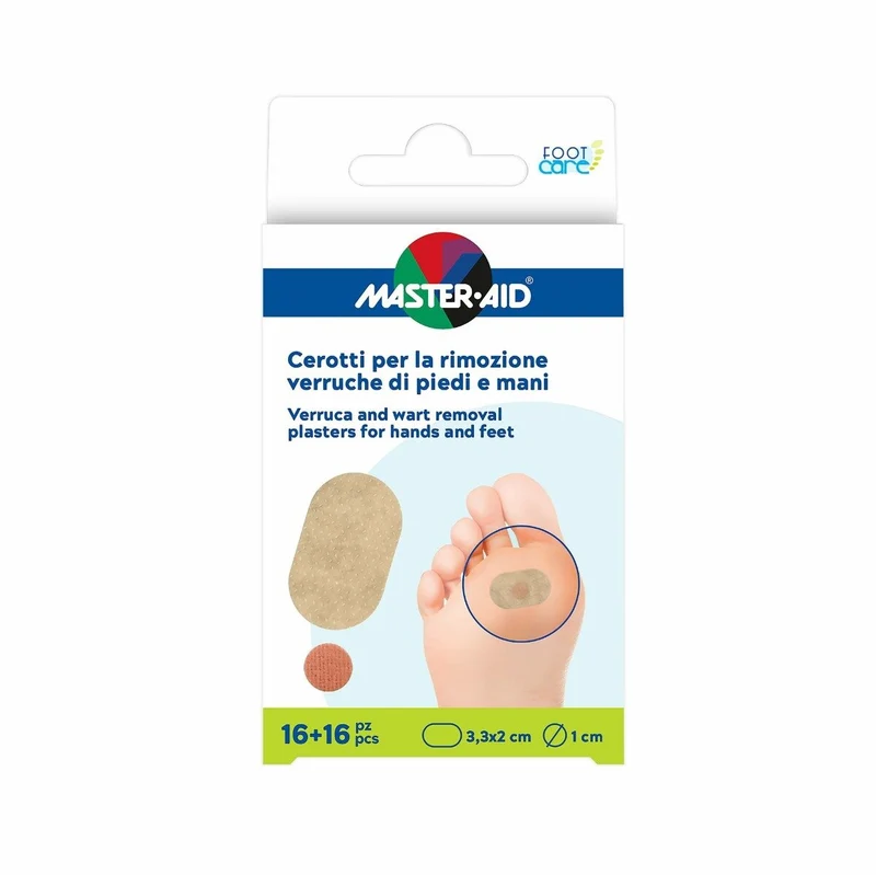 Master Aid Foot Care cerotti rimozione verruche 16 + 16 pezzi