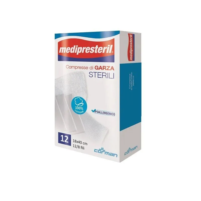 Medipresteril Compresse Di Garza Sterili 18x40 12 pezzi