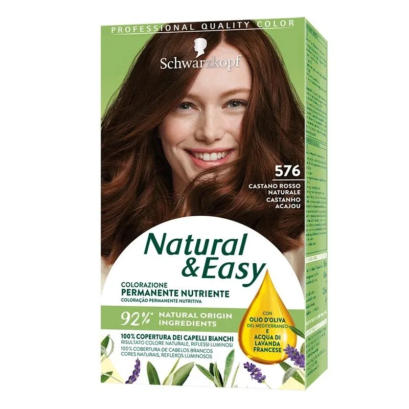 Schwarzkopf Natural & Easy colorazione permanente nutriente 576 Castano Rosso Naturale
