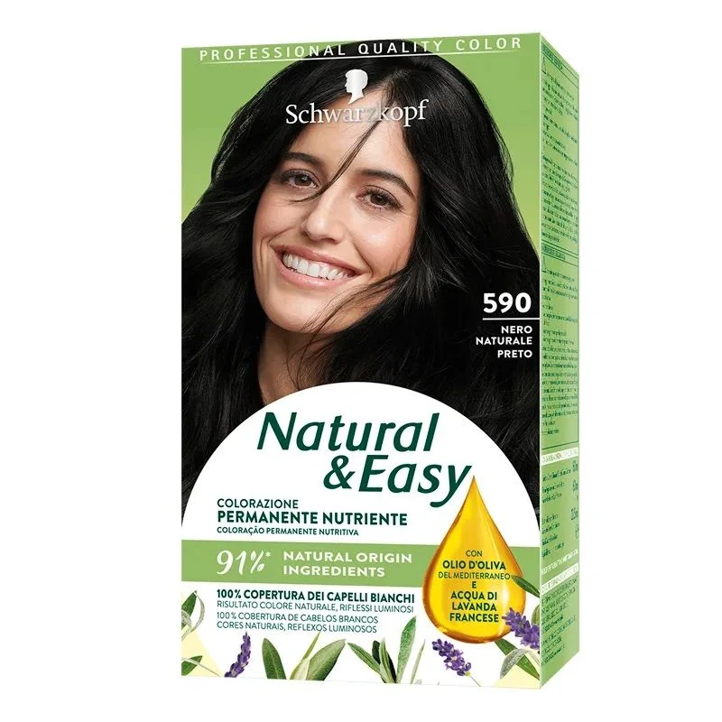 Schwarzkopf Natural & Easy colorazione permanente nutriente 590 Nero Naturale