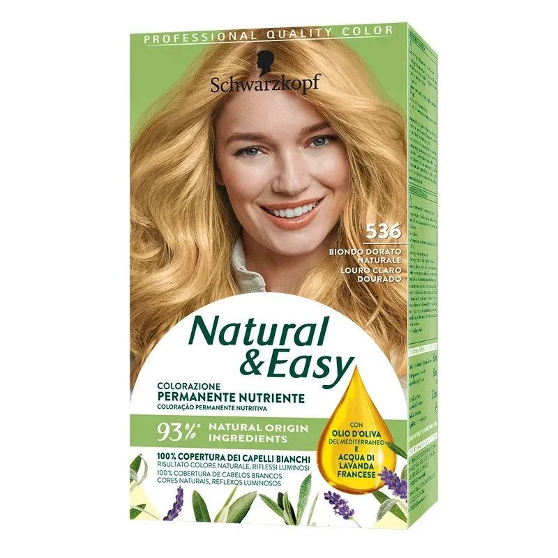 Schwarzkopf Natural & Easy colorazione permanente nutriente 536 Biondo Dorato Naturale