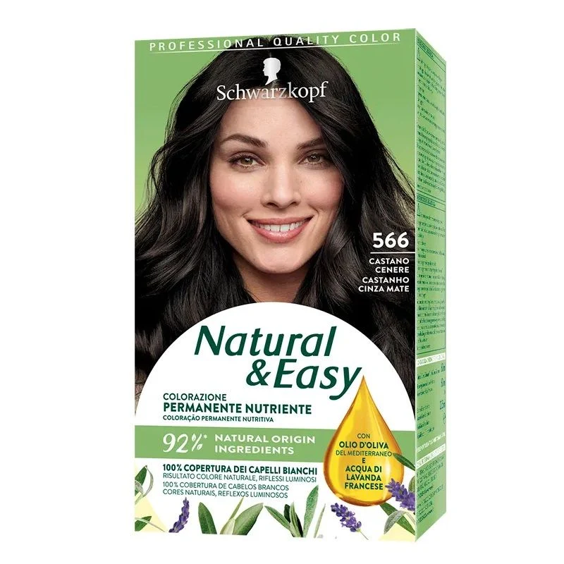 Schwarzkopf Natural & Easy colorazione permanente nutriente 566 Castano Cenere