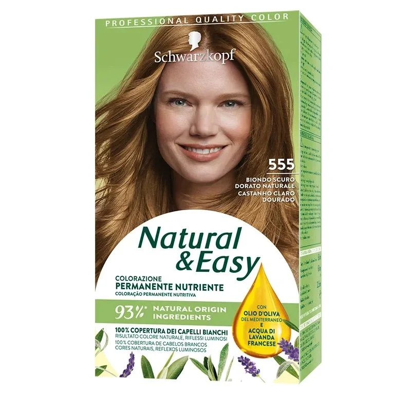 Schwarzkopf Natural & Easy colorazione permanente nutriente 555 Biondo Scuro Dorato Naturale