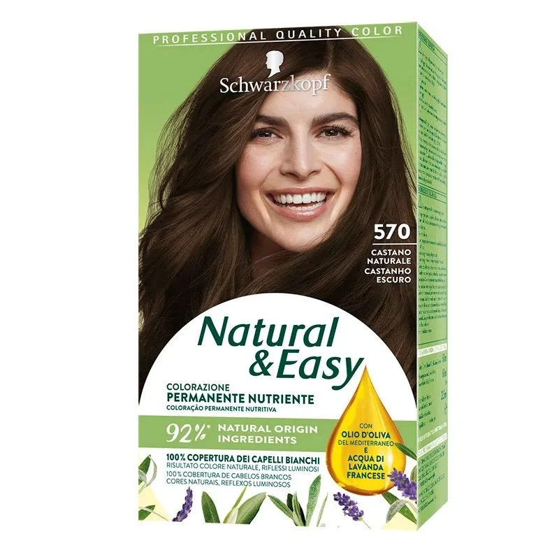 Schwarzkopf Natural & Easy colorazione permanente nutriente 570 Castano Naturale