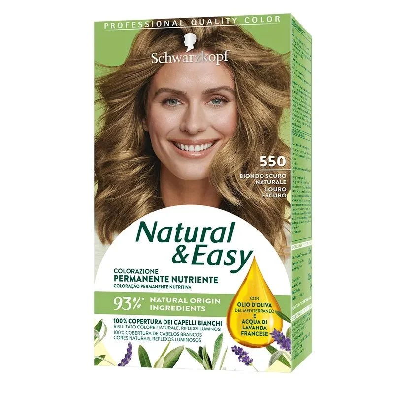 Schwarzkopf Natural & Easy colorazione permanente nutriente 550 Biondo Scuro Naturale