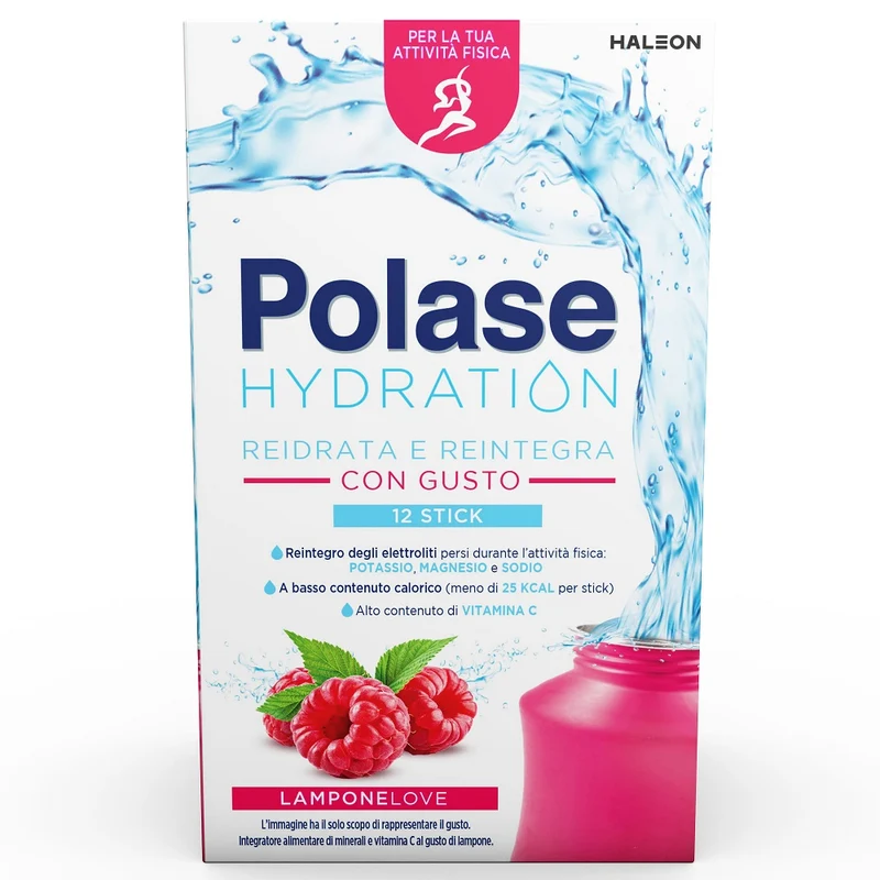Polase Hydration Integratore Alimentare Magnesio E Potassio Sali Minerali Vitamina C Lampone 12 Stic