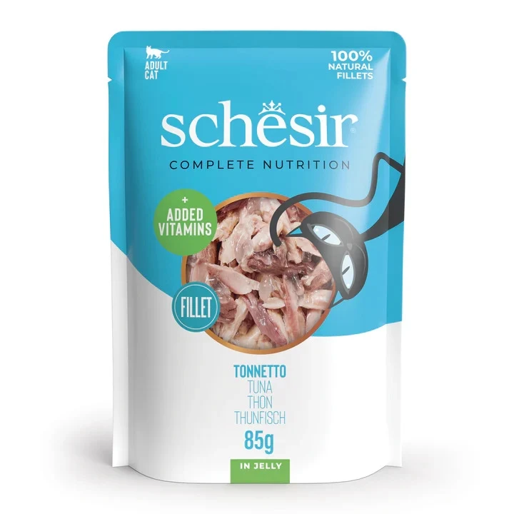 Schesir Tonnetto Con Pesce Azzurro In Jelly Cibo Umido Gatti Adulti Bustina 85g
