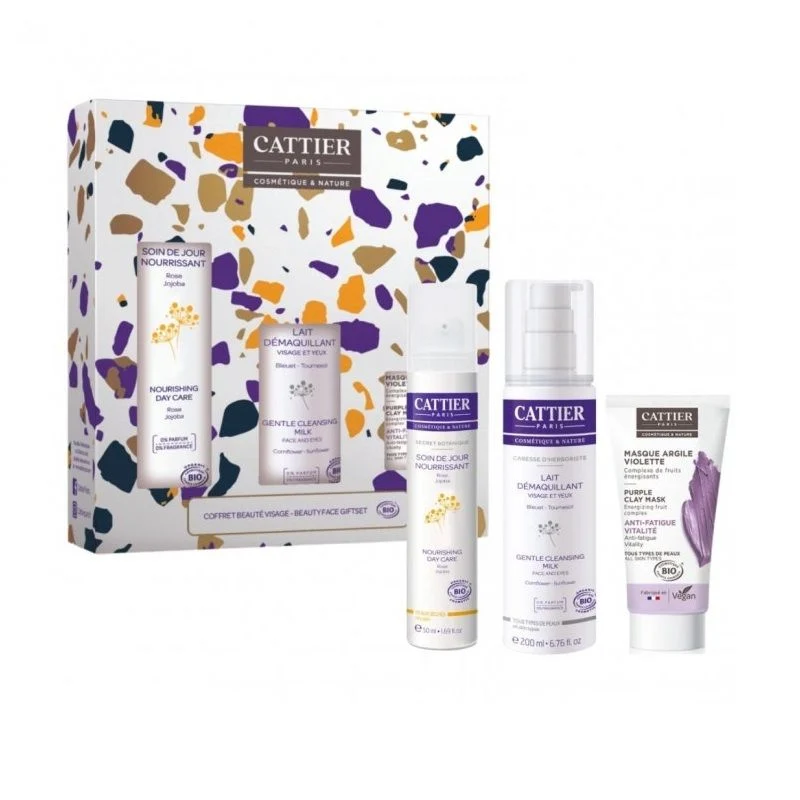 Cattier Paris Cofanetto Beauté Visage crema 50ml + latte struccante 50ml + maschera viso 50ml