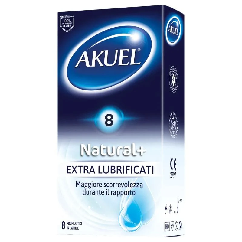 Akuel Natural + Extra Lubrificati 8 profilattici