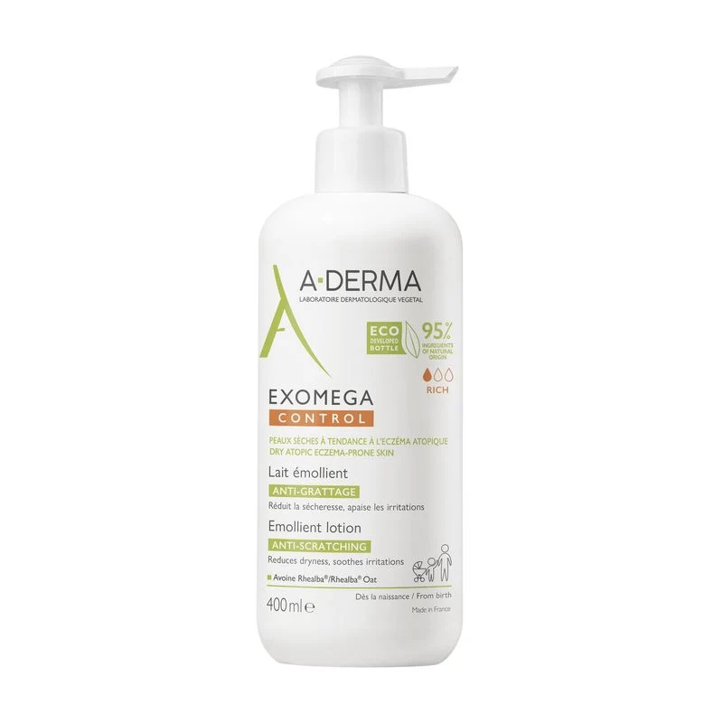 A-Derma Exomega Control latte emolliente per pelle secca e atopica 400ml