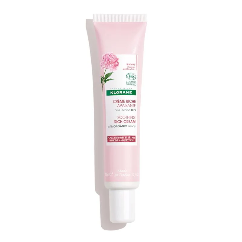 Klorane Crema Ricca Lenitiva alla Peonia Bio Pelle Sensibile/Secca 40ml