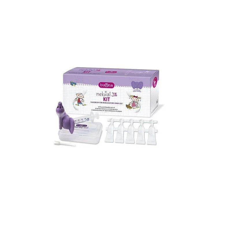 Nebial 3% Kit Soluzione Ipertonica Acido Ialuronico + Spray-sol Per Nebulizzazione