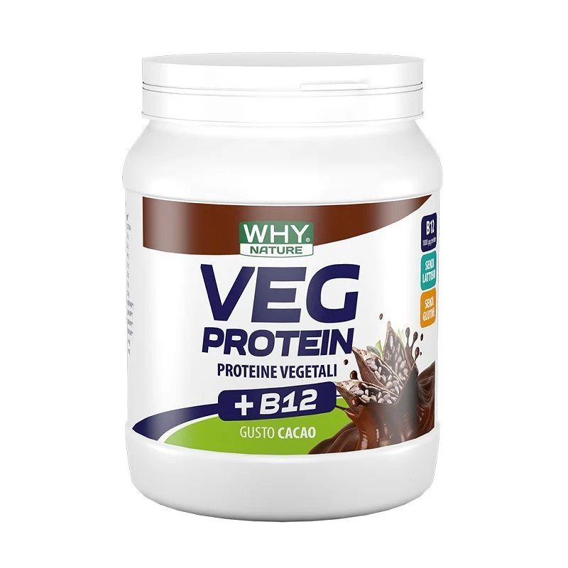 WhyNature Veg Protein integratore alimentare gusto cacao 450g