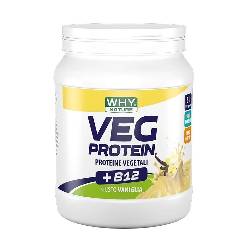 WhyNature Veg Protein integratore alimentare gusto vaniglia 450g
