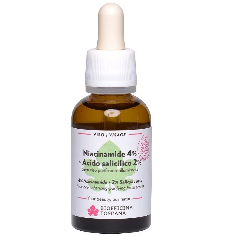 Biofficina Toscana Niacinamide 4% + Acido salicilico 2% siero viso purificante-illuminante 30ml