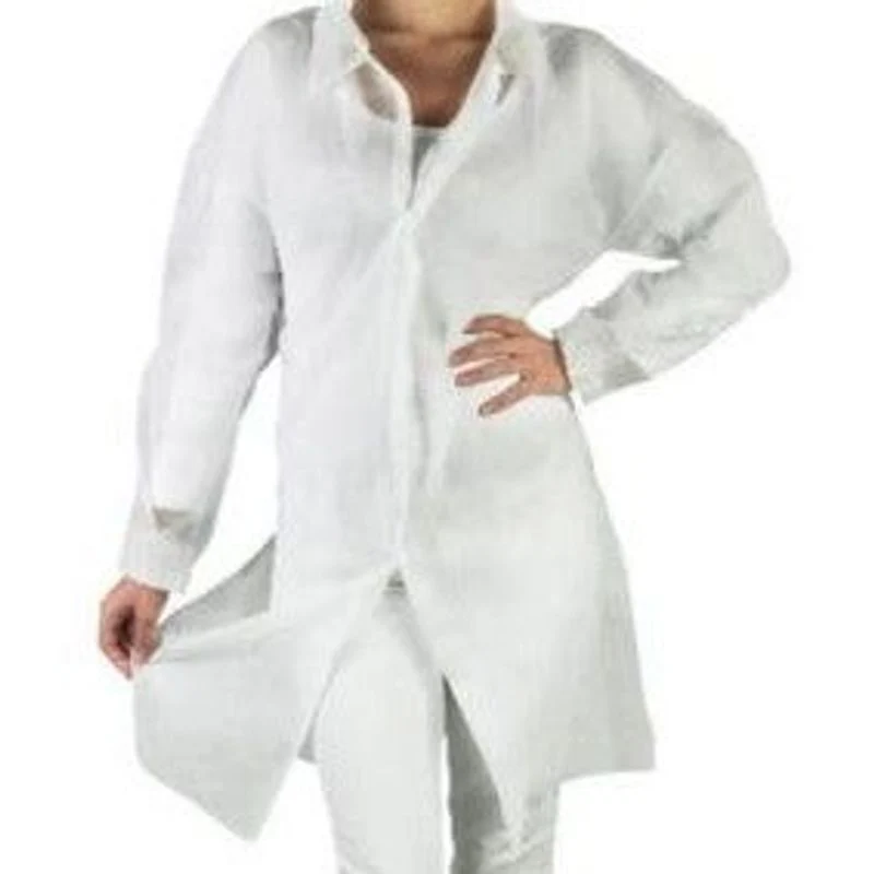 Bhealty Camice Laboratorio Bianco Traspirante Idrorepellente Monouso Large
