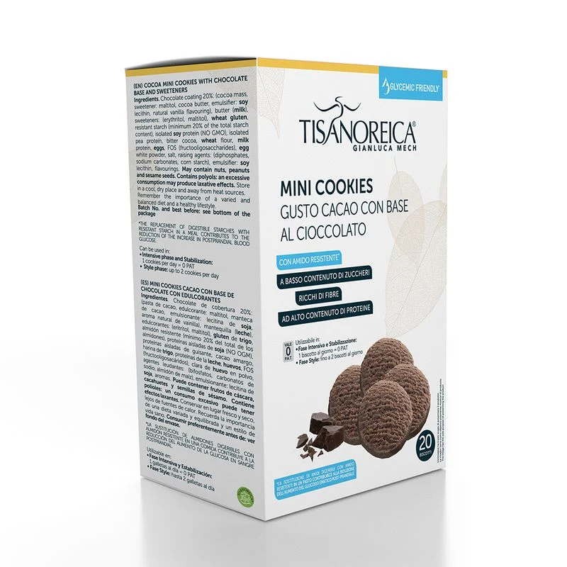Gianluca Mech Mini Cookies Cacao Base Cioccolato Glycemic Friendly 250g