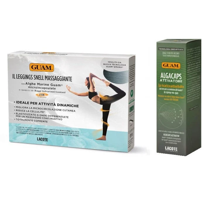 Guam Leggings Snellente Massaggiante L/XL + Algacaps Attivatore Spray Alghe Marine 100ml