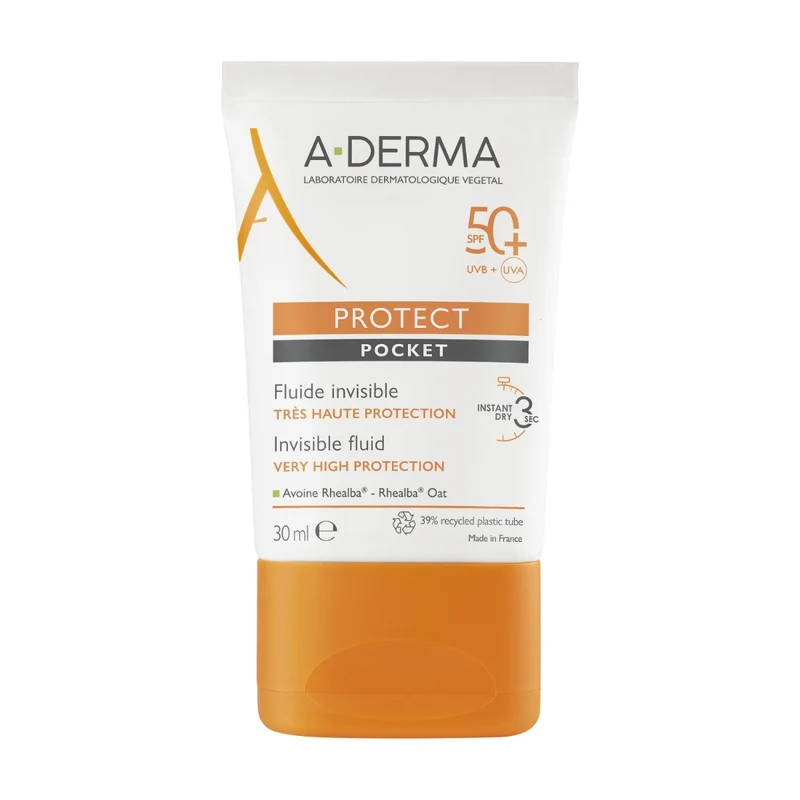 Aderma Protect Pocket Fluido Invisibile Solare Viso 30ml SPF50+