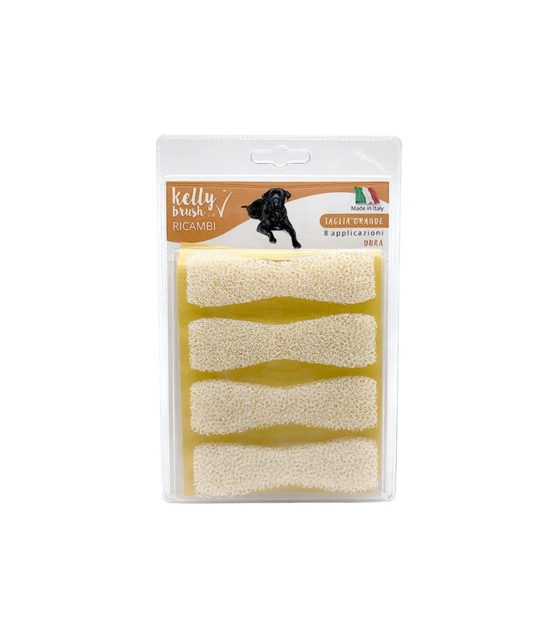Kelly Brush Ricambi Kit Spazzolino Taglia Grande Spugne Dure Per Cani 8 Applicazioni