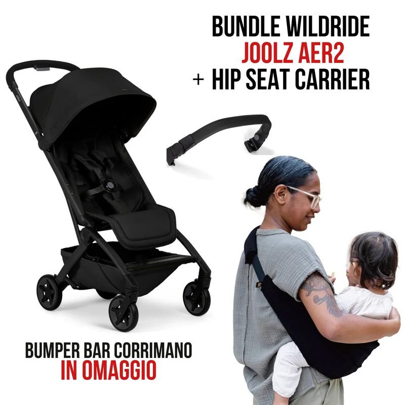 WILDRIDE Bundle Joolz AER2 Passeggino + Marsupio + Corrimano, Bagaglio a Mano, solo 6,5 kg!