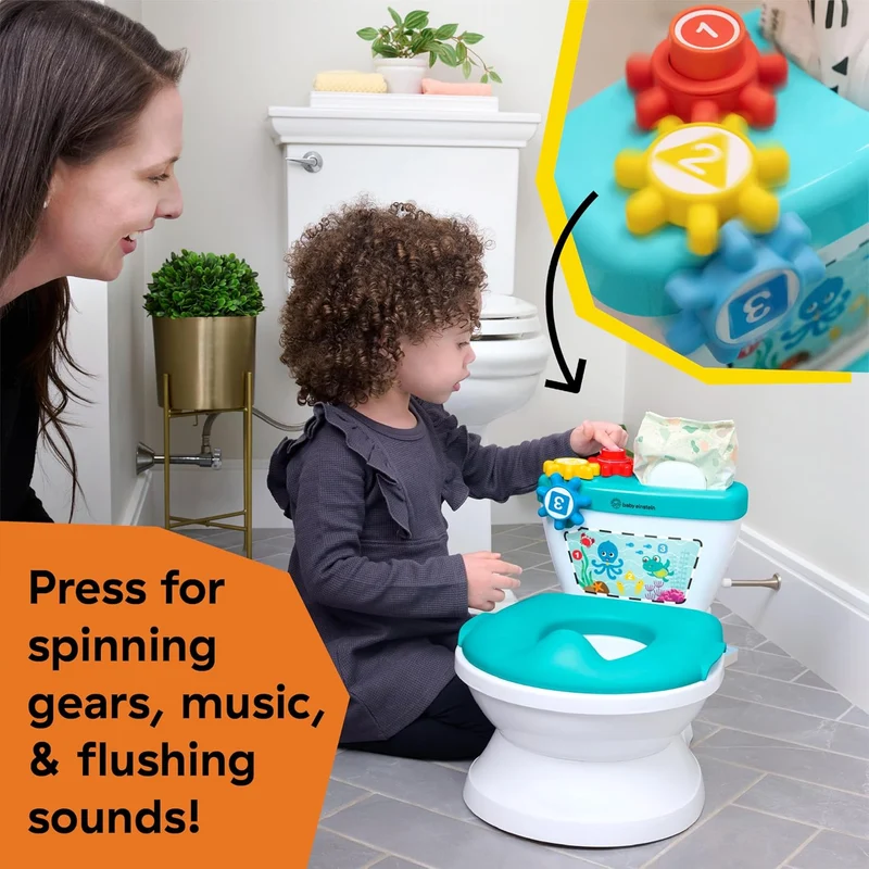 Baby Einstein Vasino Sonoro & Riduttore – WC Educativo con Suoni, Seduta Ergonomica e Contenitore Rimovibile