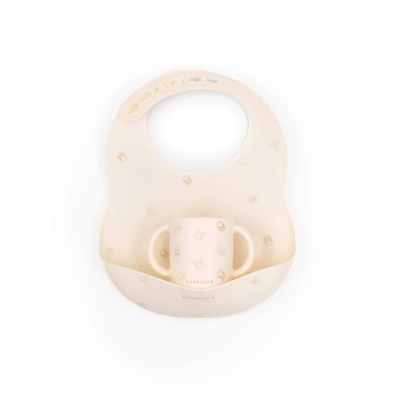 Bamboom - Set Bavaglino in silicone e Tazza - Animal friends