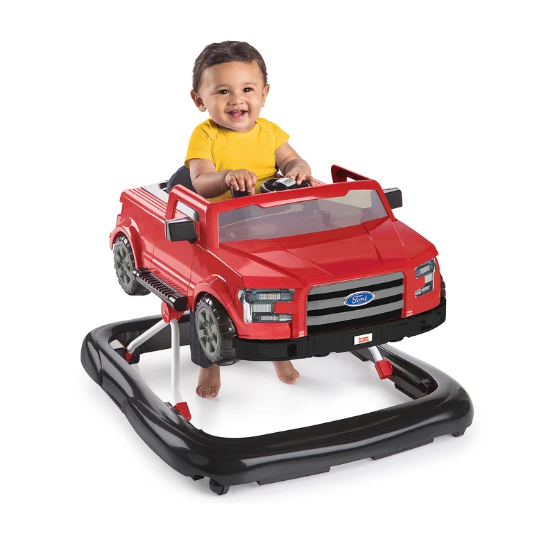 Bright Starts, Ford F-150 4 in 1 rosso, centro attività e girello per bambini con volante rimovibile, neonato, unisex, dai 6 mesi in su