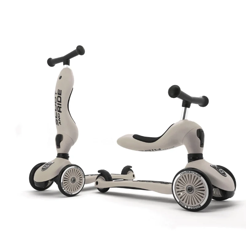 Scoot and Ride - Monopattino e Triciclo - Highwaykick 1 - Trasformabile 2 in 1 - cenere Ash