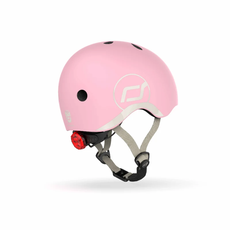 Scoot and Ride - Casco - tg. XXS-S - luce posteriore e chiusura magnetica - rosa rose